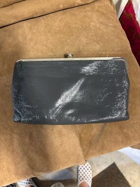 Classic Black Patent Hobo Clutch Purse